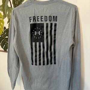 Under Armour Men's Gray Freedom Long Sleeve Tee